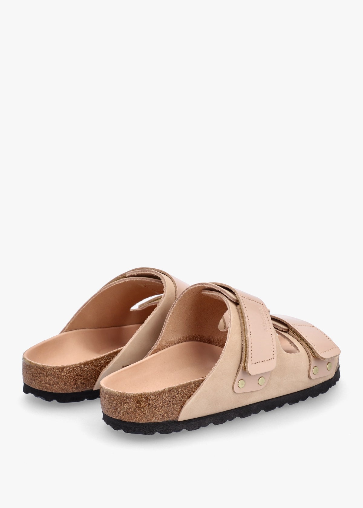 Uji New Beige Nubuck Leather Two Bar Mules