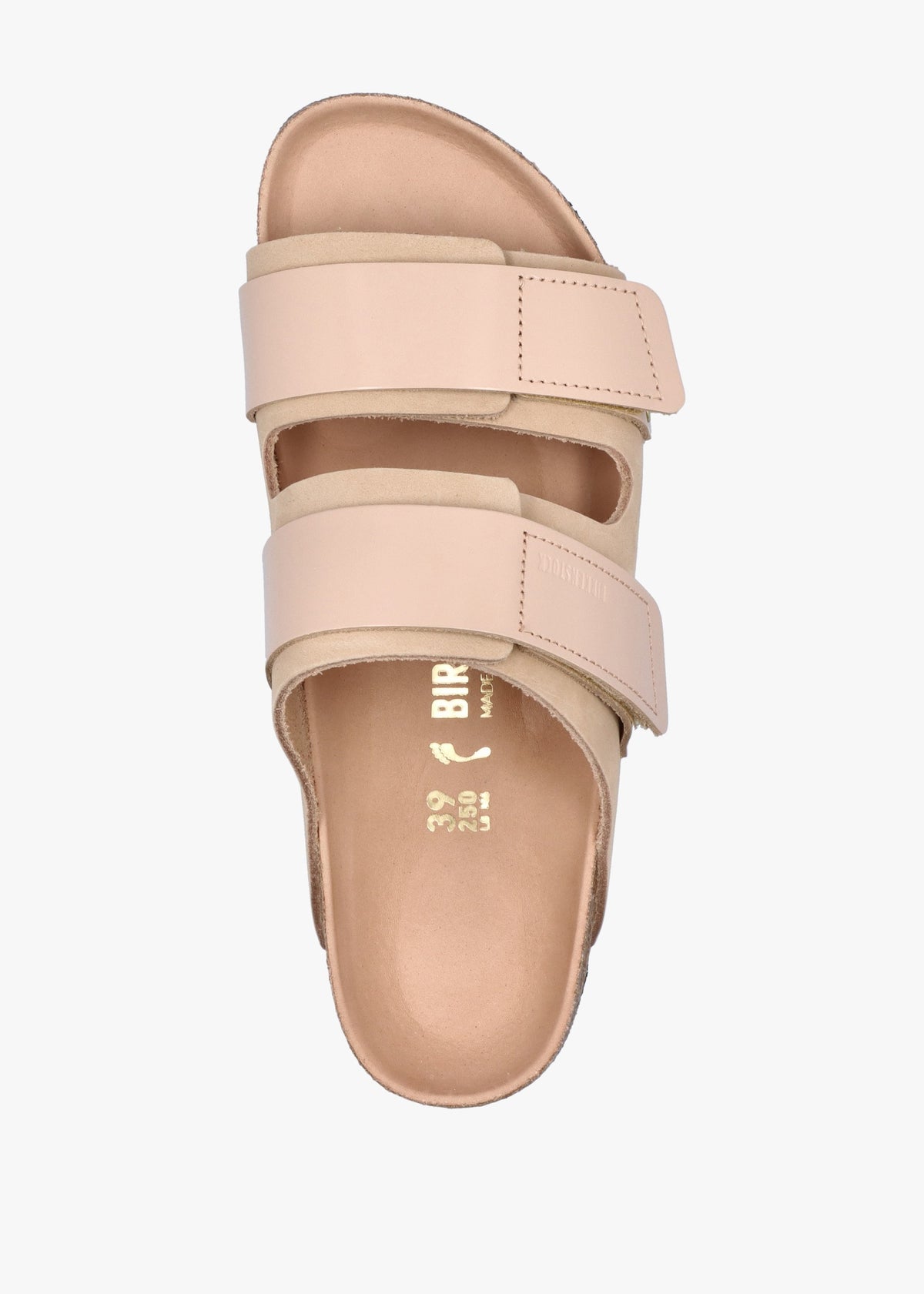Uji New Beige Nubuck Leather Two Bar Mules