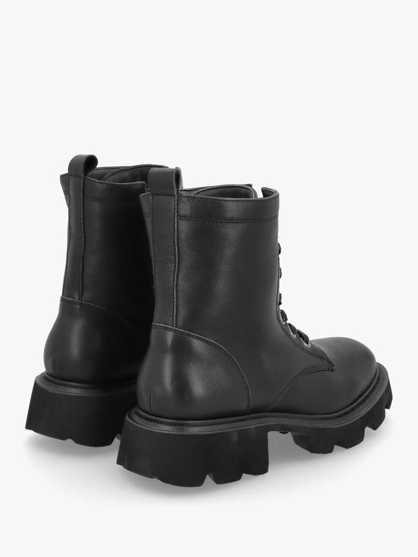 Amari Black Leather Embellished Ankle Boots