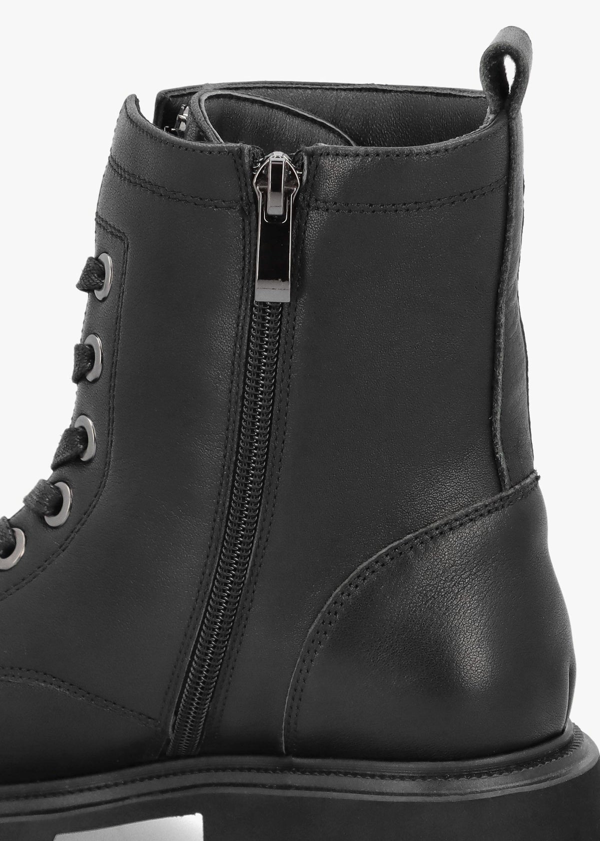 Amari Black Leather Embellished Ankle Boots