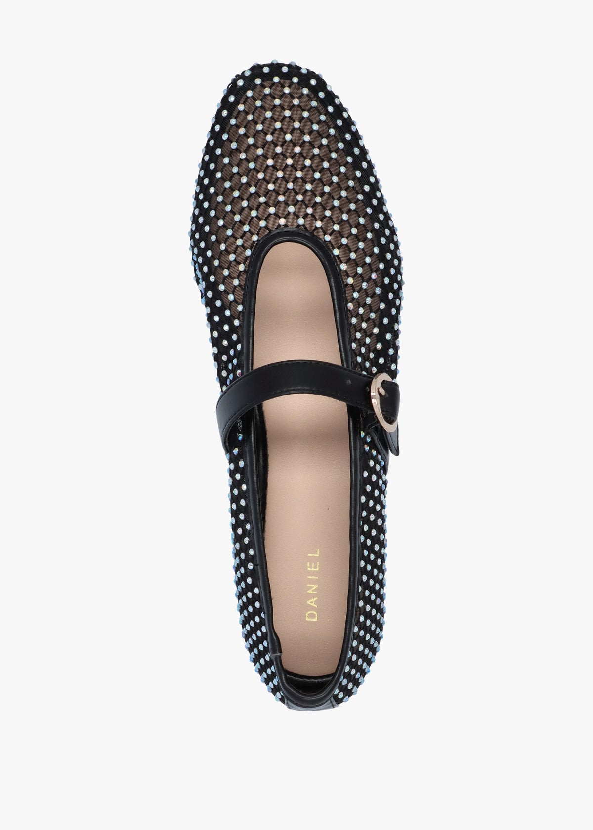 Imesh Black Crystal Mesh Mary Jane Pumps