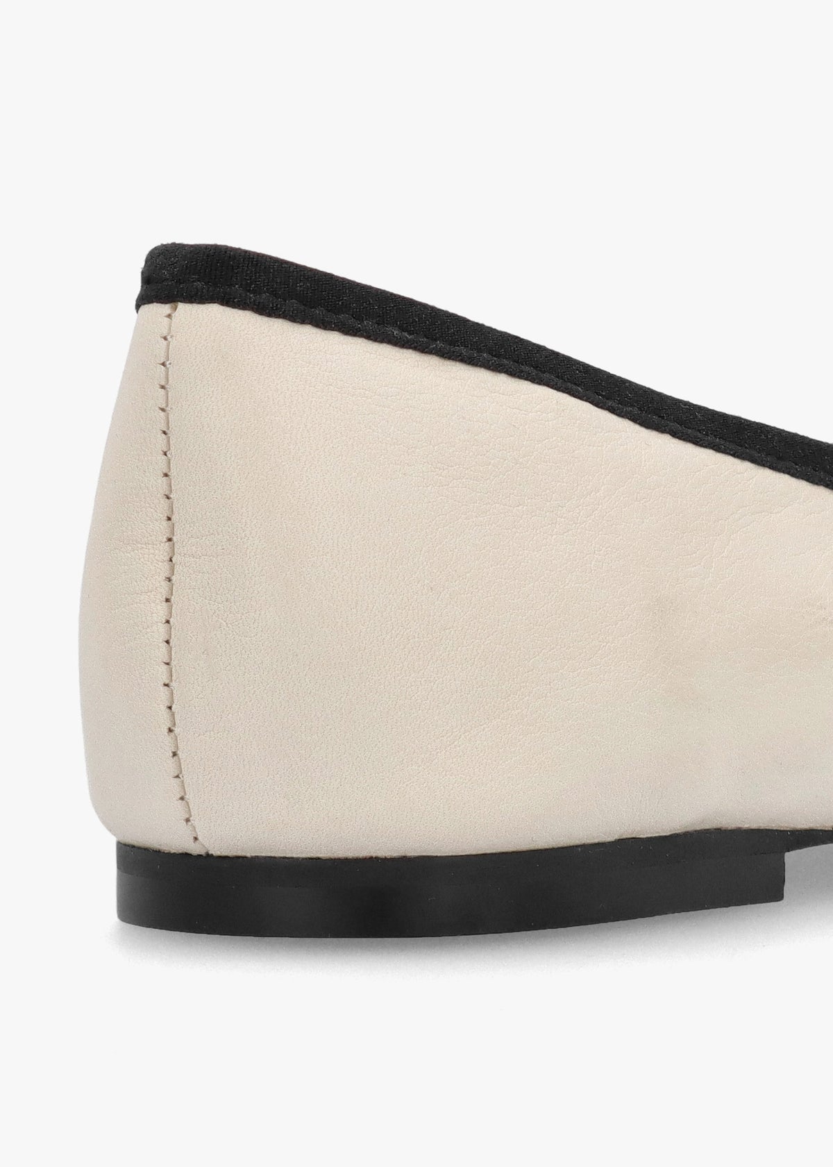 Iball Cream Leather Patent Toe Cap Ballet Pumps