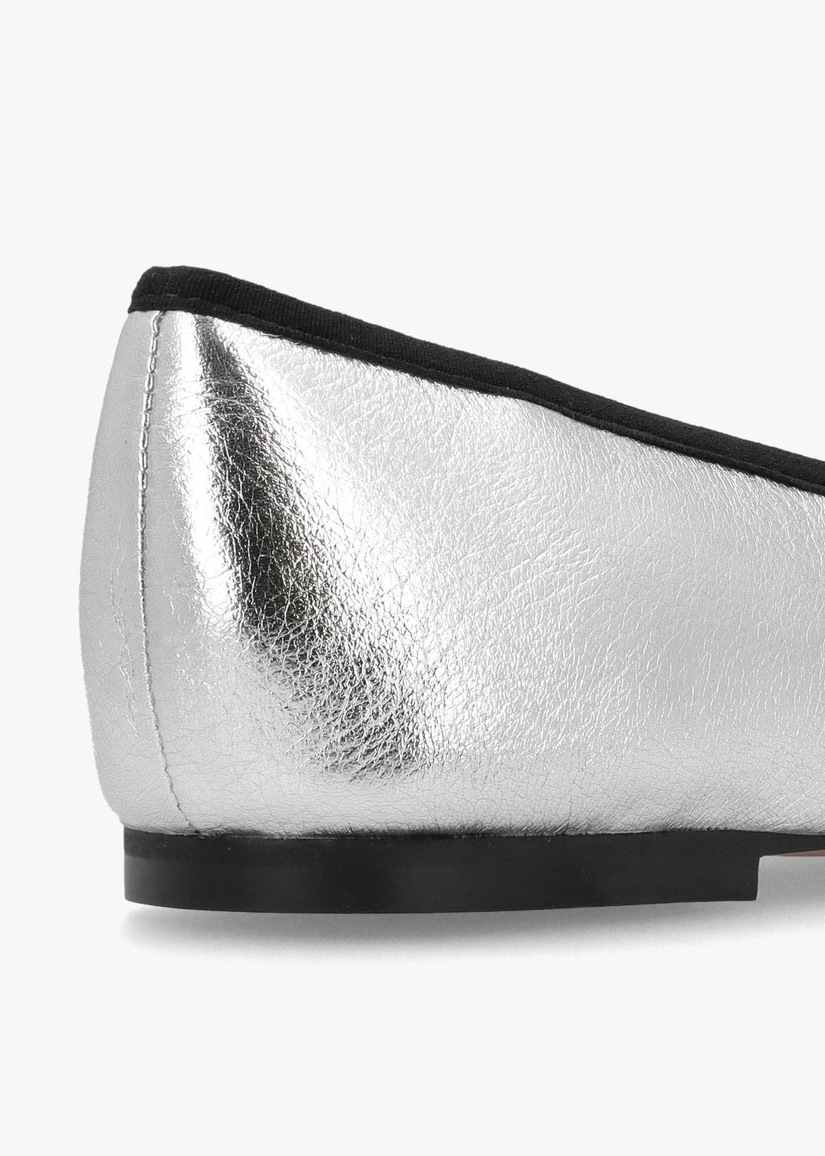 Iball Silver Leather Patent Toe Cap Ballet Pumps
