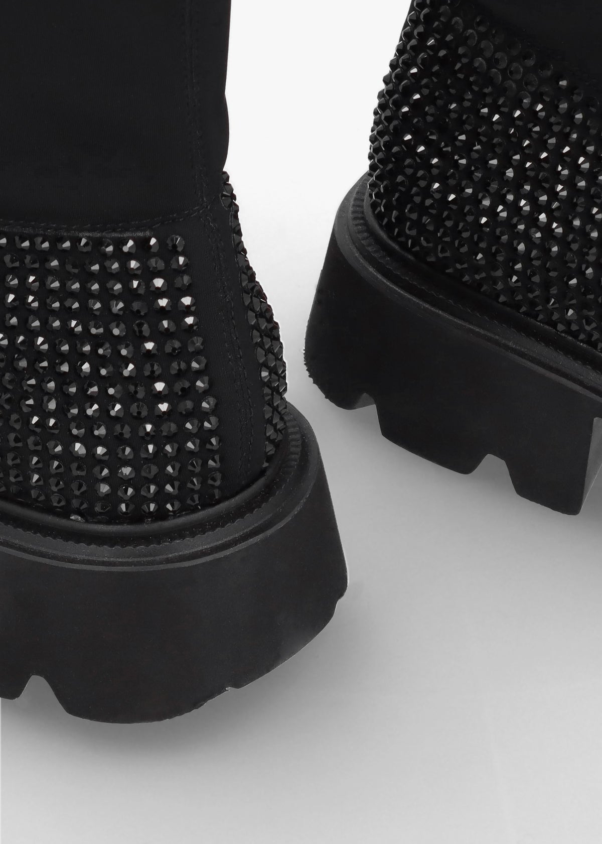 Alice Black Leather Elasticated Over The Knee Boots