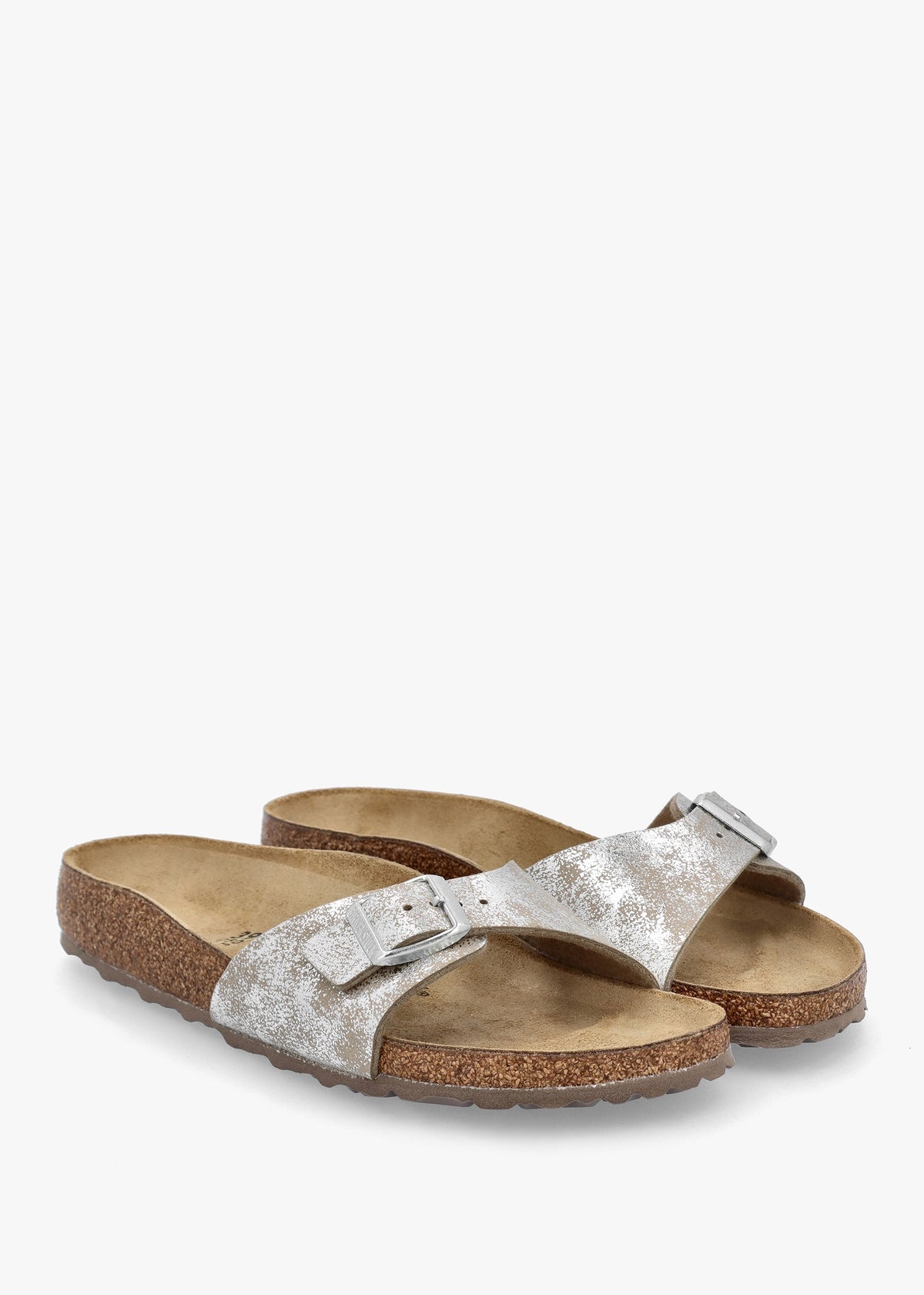 Madrid Synthetic Washed Metallic Silver Mules