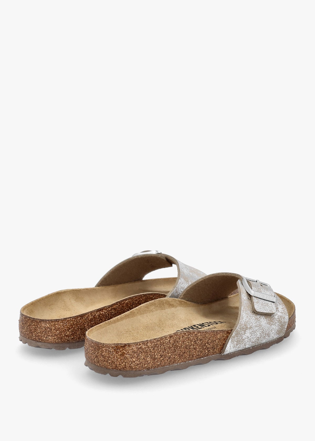 Madrid Synthetic Washed Metallic Silver Mules
