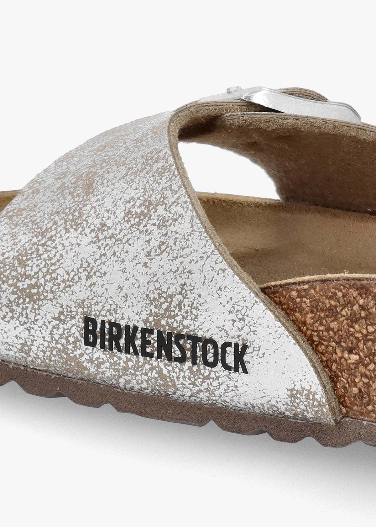 Madrid Synthetic Washed Metallic Silver Mules