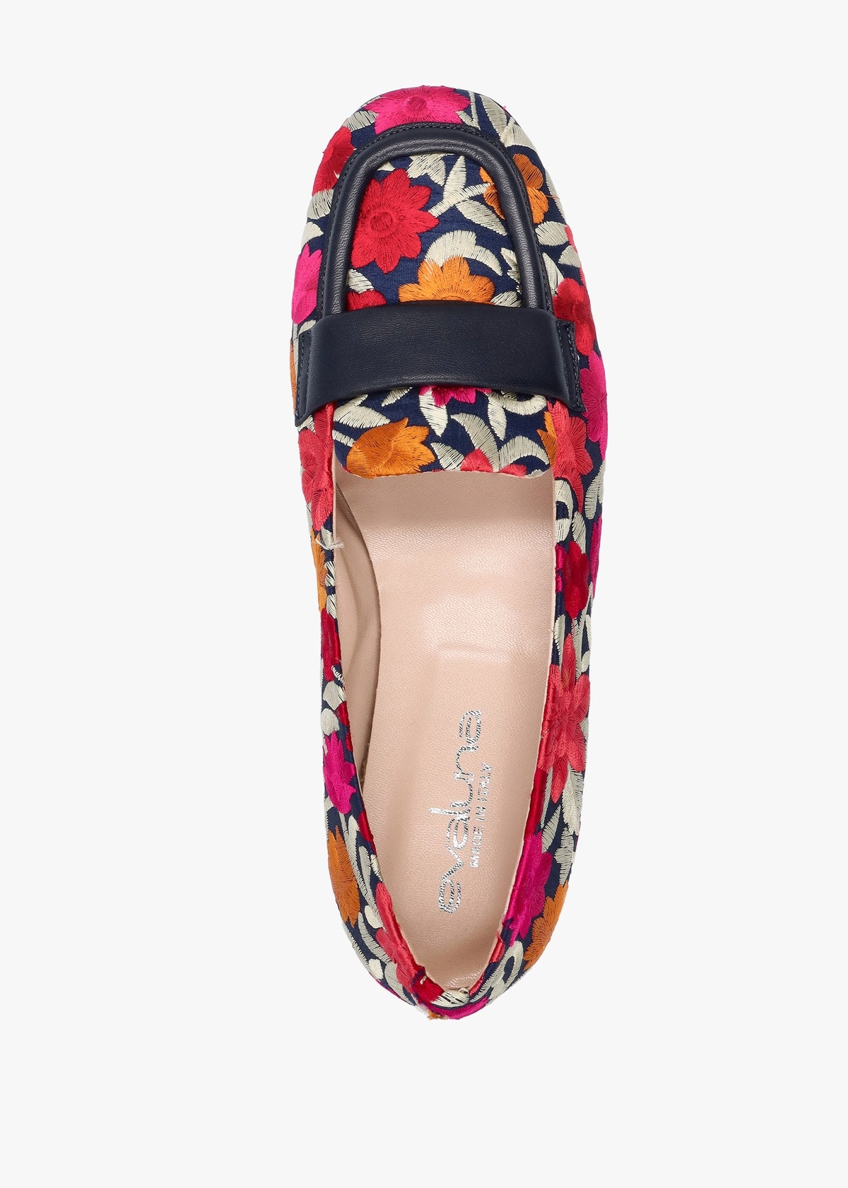 Multicoloured Floral Embroidered Loafers