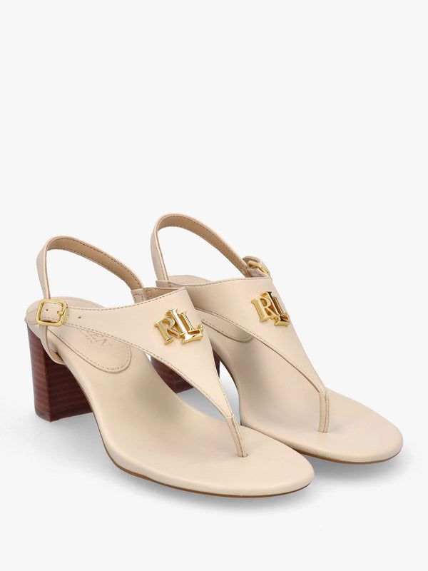Westcott Sand Leather Toe Post Heeled Sandals