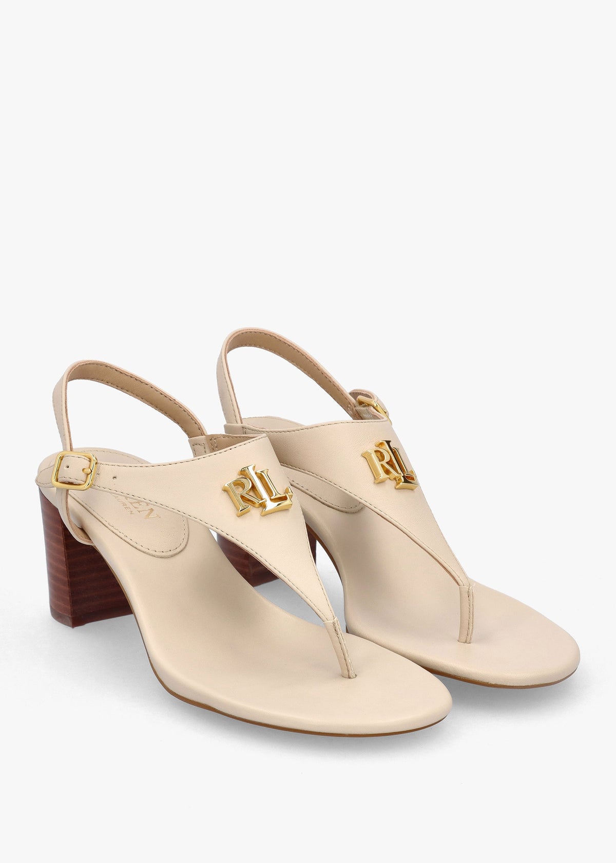 Westcott Sand Leather Toe Post Heeled Sandals