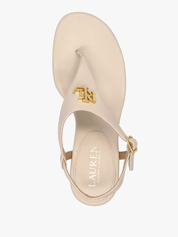 Westcott Sand Leather Toe Post Heeled Sandals