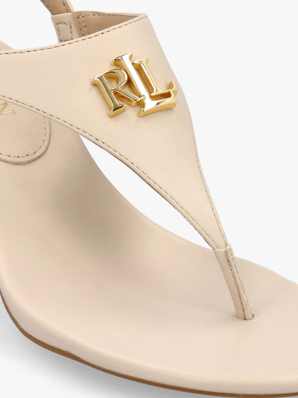 Westcott Sand Leather Toe Post Heeled Sandals