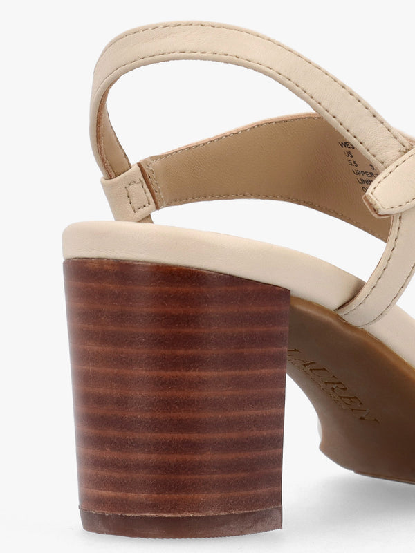 Westcott Sand Leather Toe Post Heeled Sandals