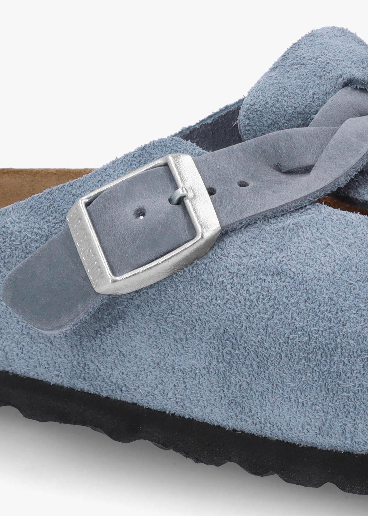 Boston Braided Elemental Blue Suede Leather Clogs