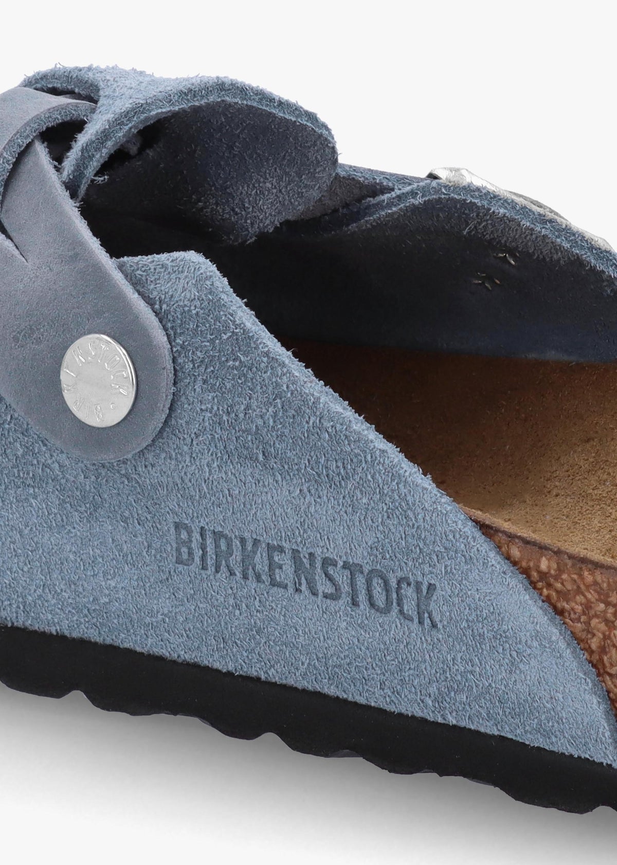 Boston Braided Elemental Blue Suede Leather Clogs