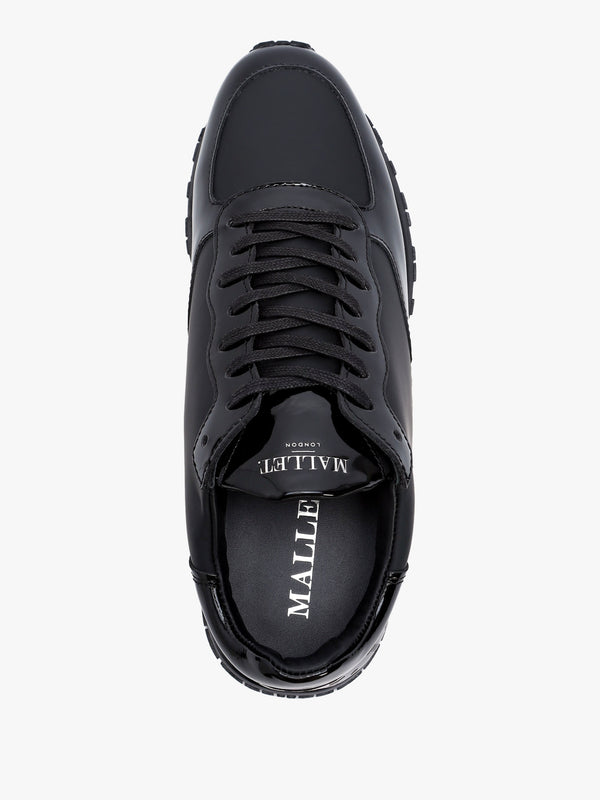 Popham Triple Black Patent Trainers