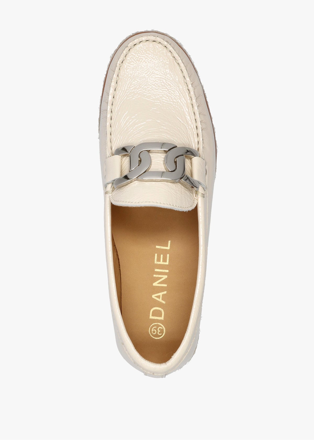 Peonie Beige Patent Leather Loafers