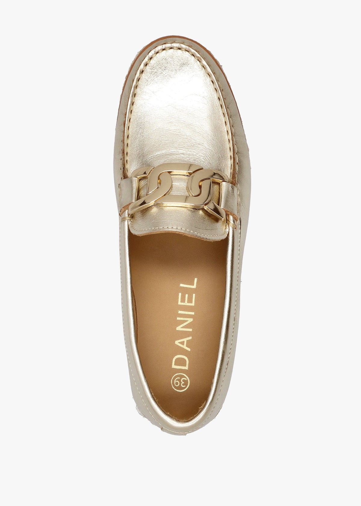 Peonie Gold Leather Loafers