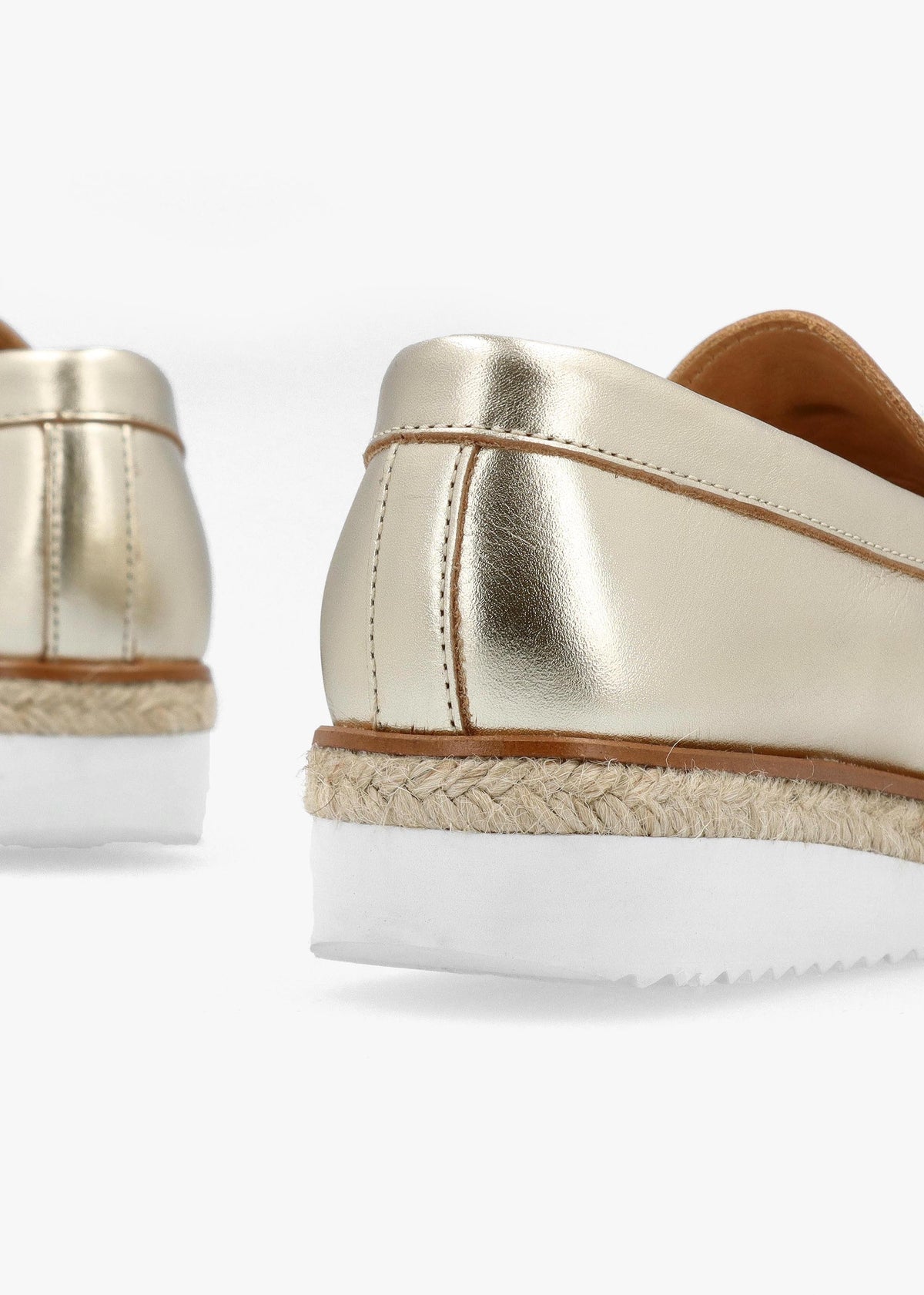 Peonie Gold Leather Loafers