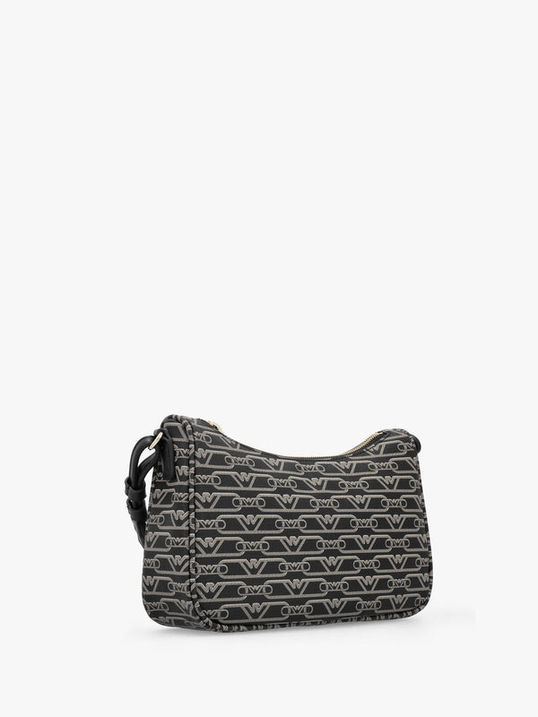 Lilly Logo Nero Ecru Baguette Bag