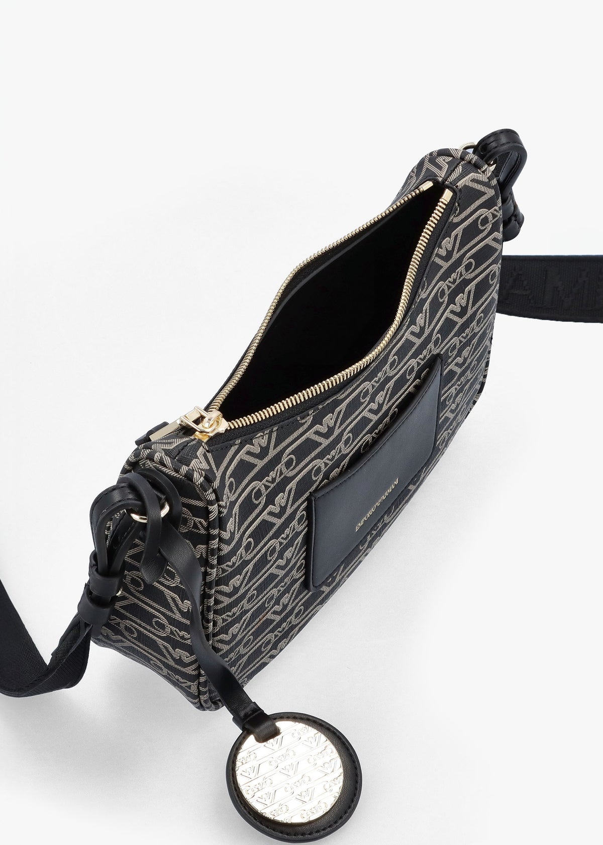 Lilly Logo Nero Ecru Baguette Bag