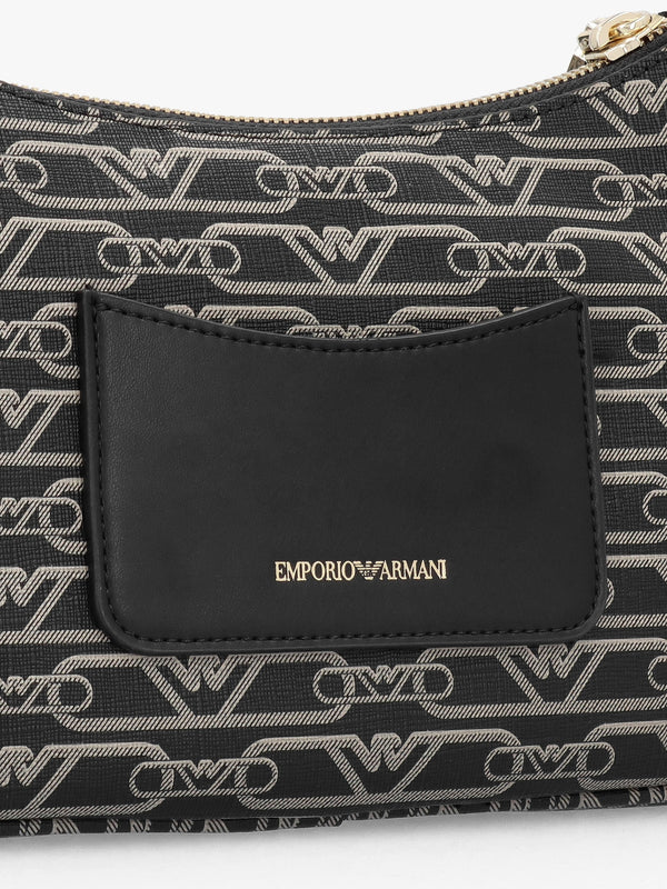 Lilly Logo Nero Ecru Baguette Bag
