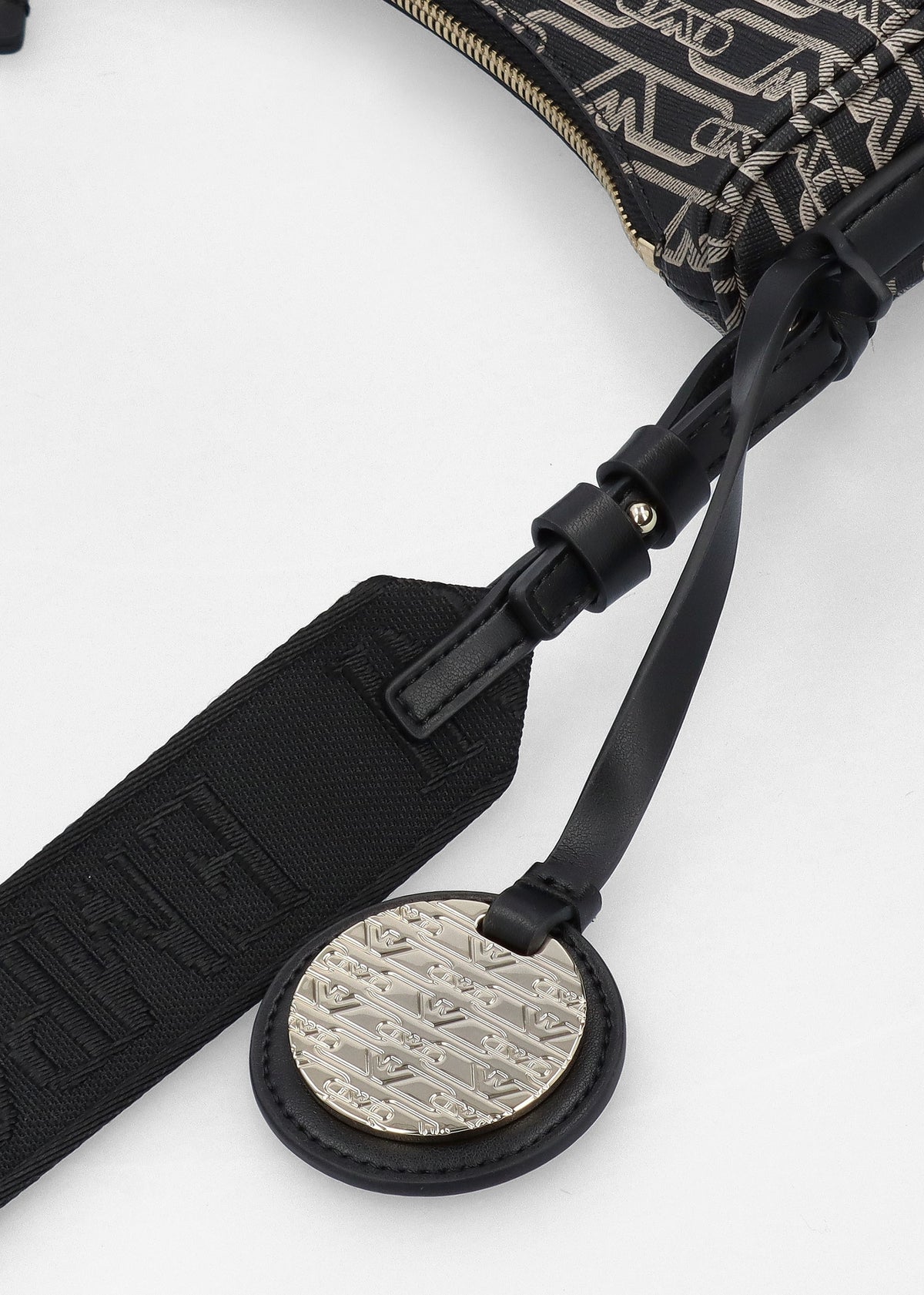 Lilly Logo Nero Ecru Baguette Bag