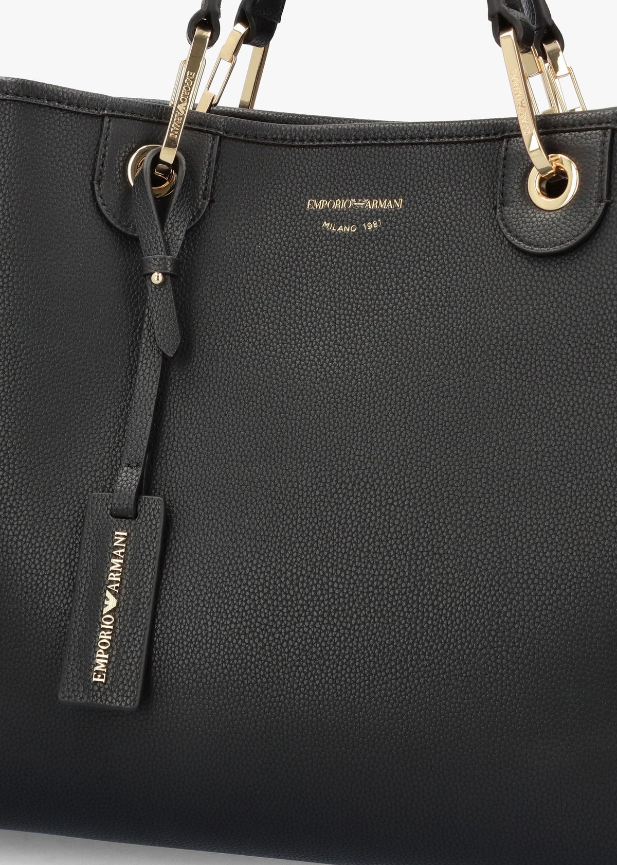 Black & Silver Pebbled Shopper With Pouch