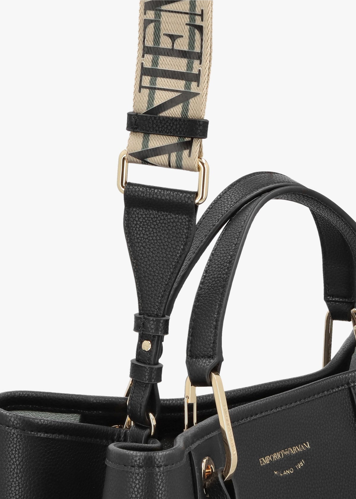 Black & Silver Pebbled Shopper With Pouch