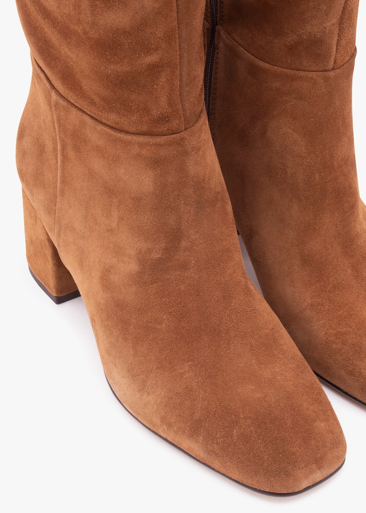 Lancey Tan Suede Block Heel Knee Boots