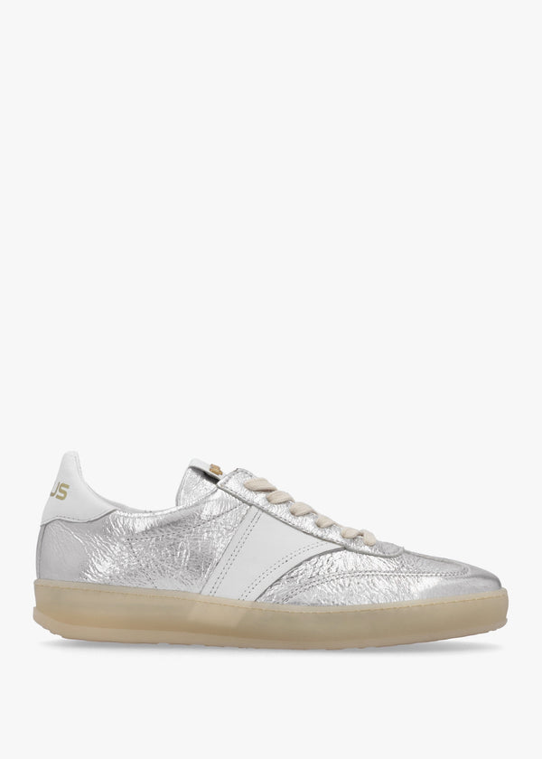 Flash Silver Metallic Leather Trainers