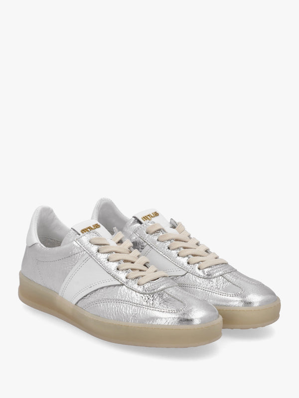 Flash Silver Metallic Leather Trainers