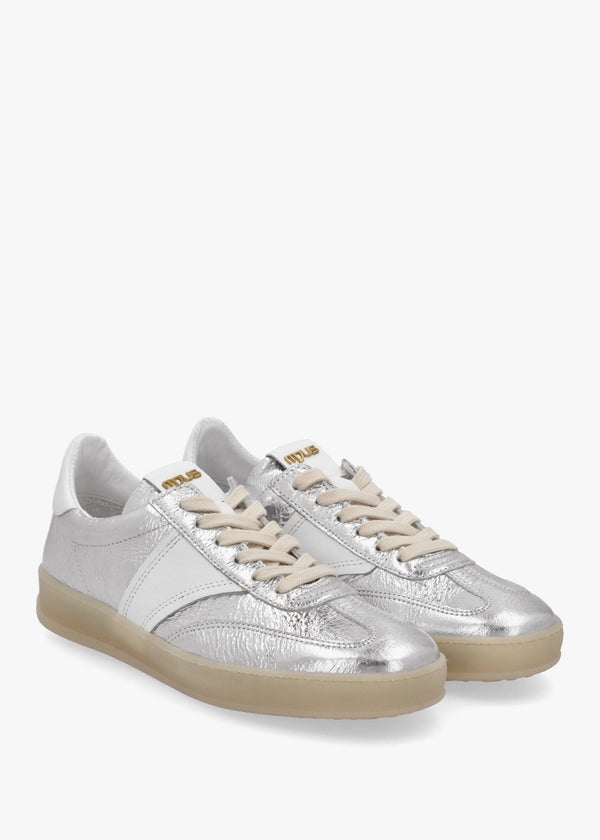 Flash Silver Metallic Leather Trainers