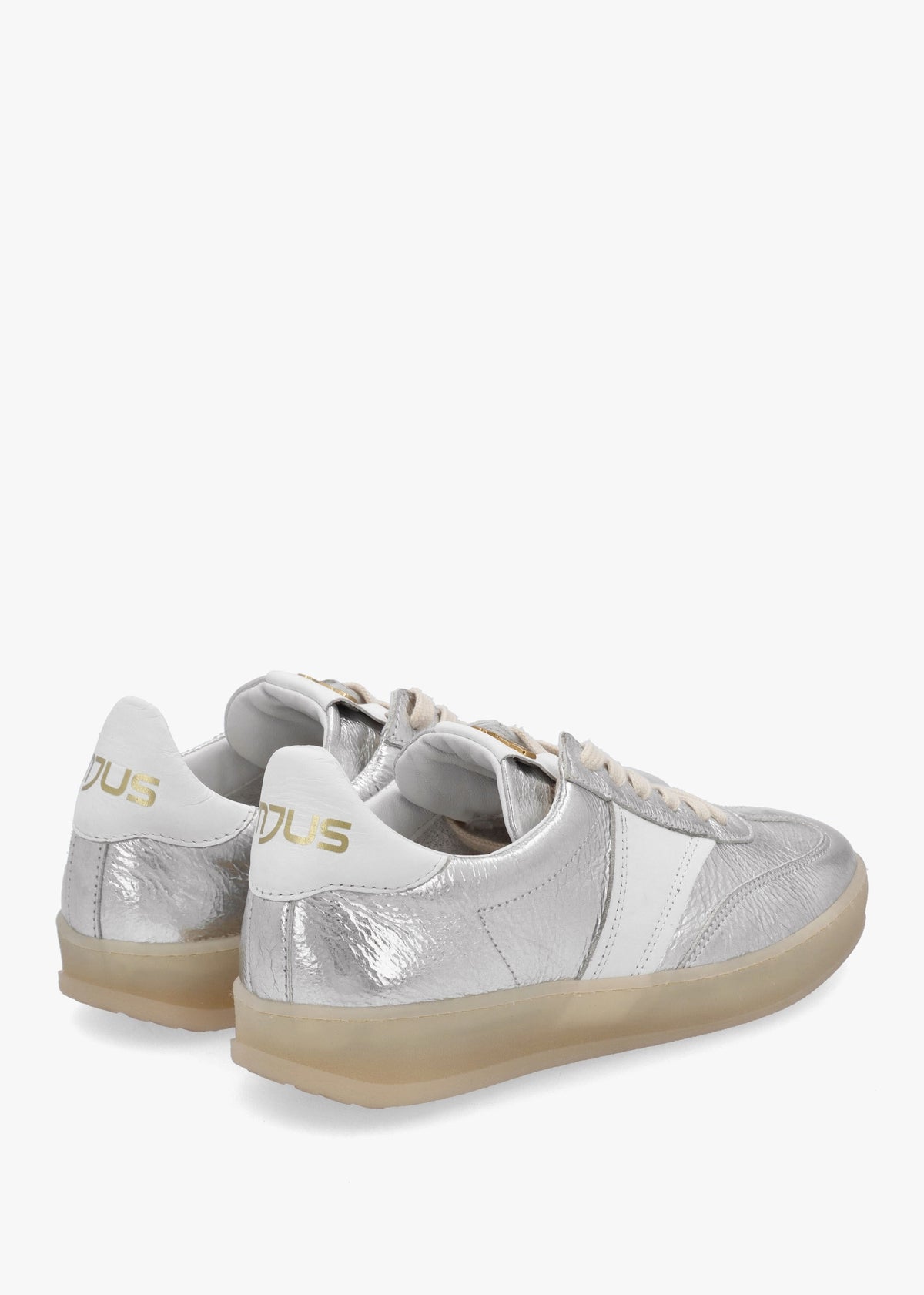 Flash Silver Metallic Leather Trainers