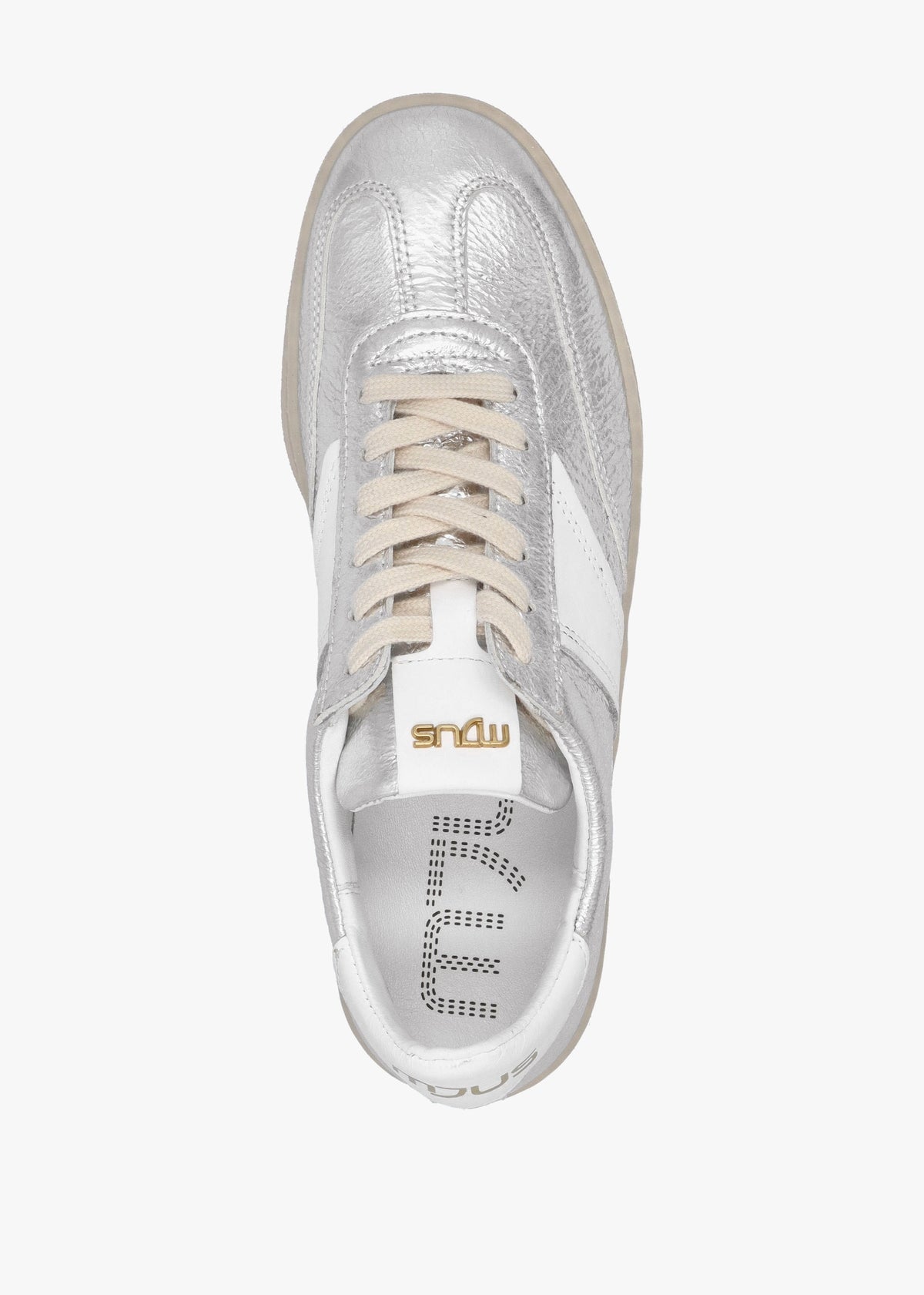 Flash Silver Metallic Leather Trainers