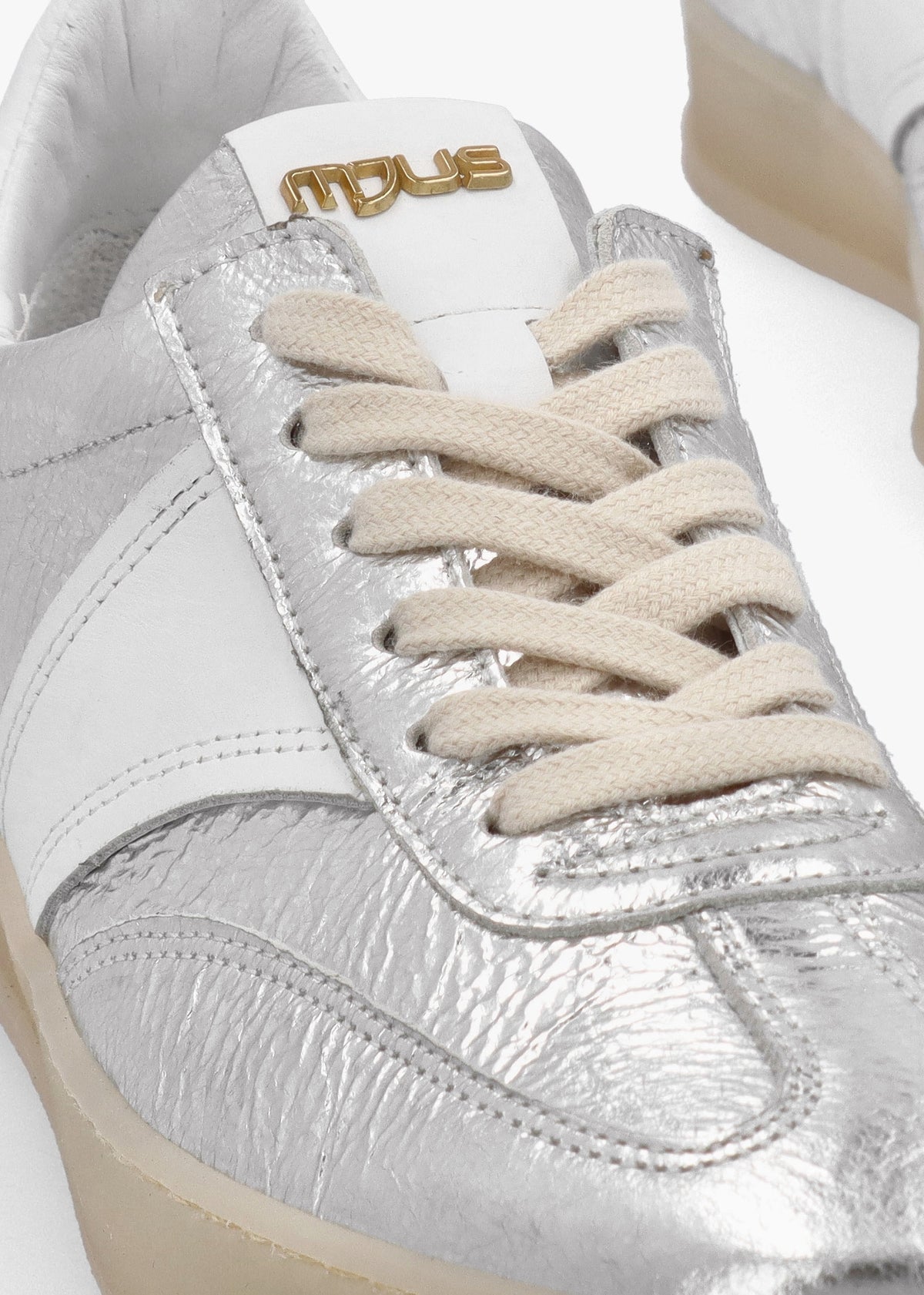 Flash Silver Metallic Leather Trainers