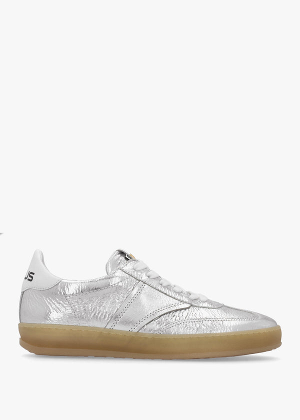 Genova Silver Metallic Leather Trainers