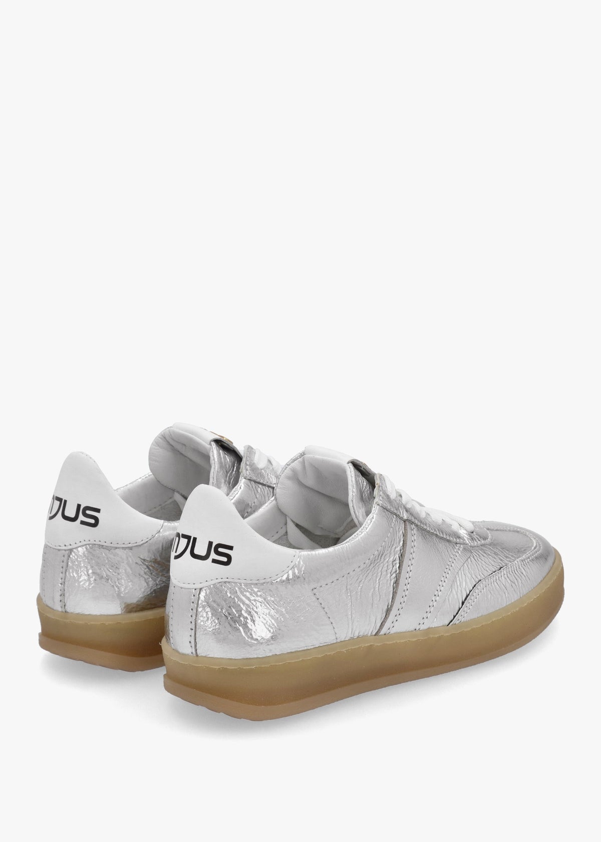 Genova Silver Metallic Leather Trainers