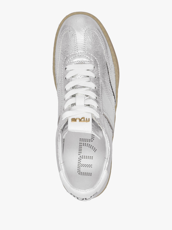 Genova Silver Metallic Leather Trainers