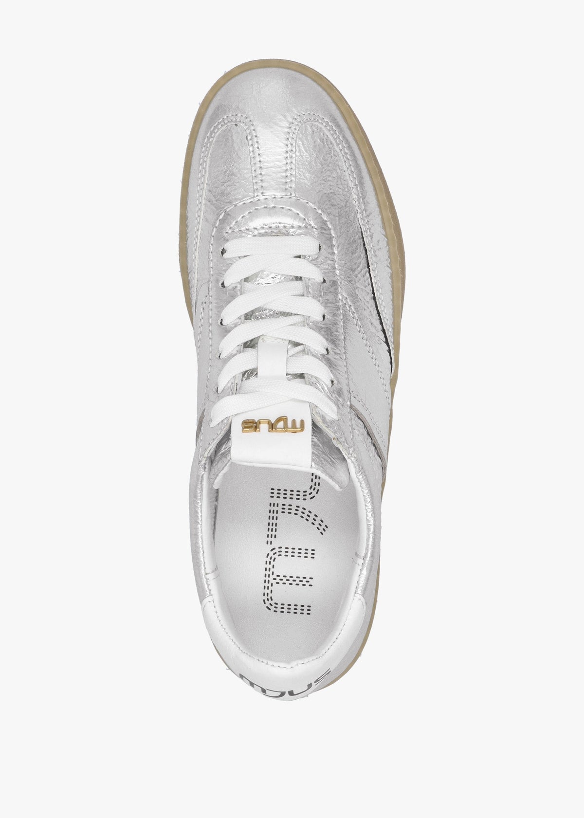 Genova Silver Metallic Leather Trainers