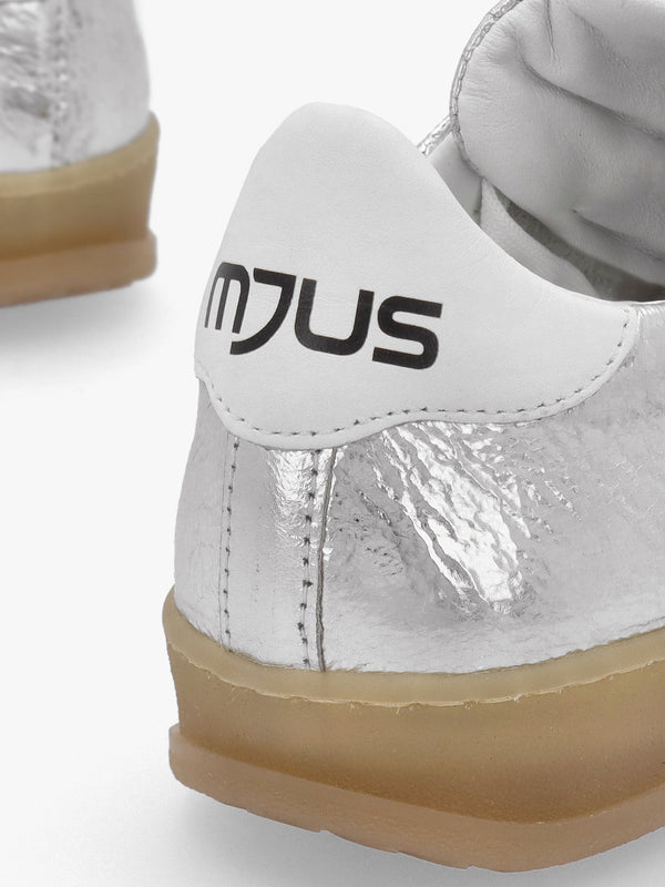 Genova Silver Metallic Leather Trainers