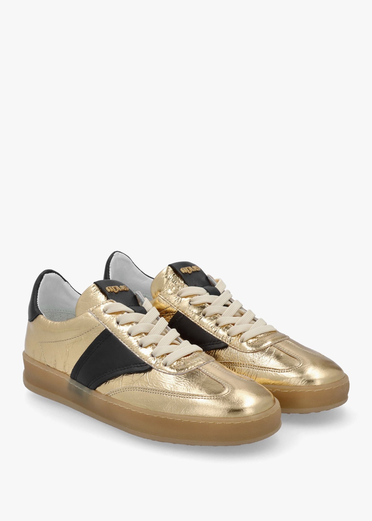Flash Gold Metallic Leather Trainers