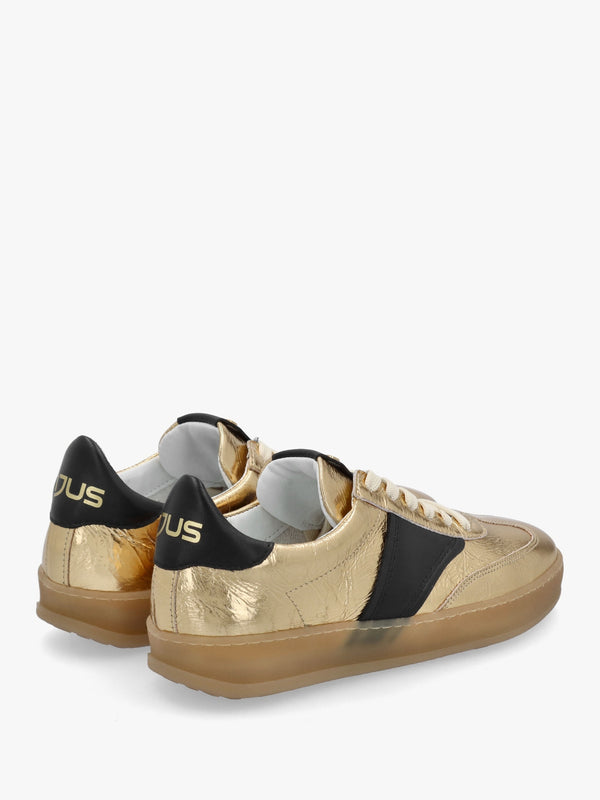 Flash Gold Metallic Leather Trainers