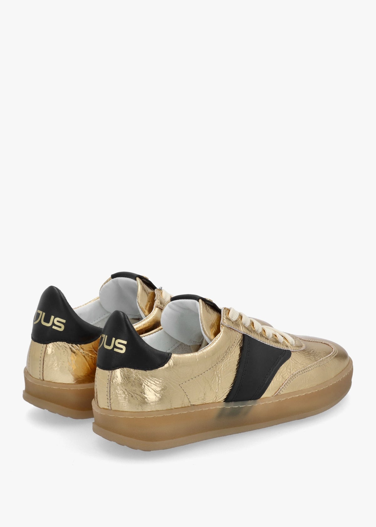 Flash Gold Metallic Leather Trainers