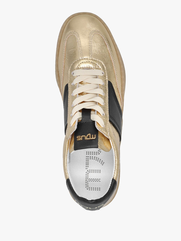 Flash Gold Metallic Leather Trainers