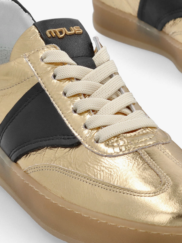 Flash Gold Metallic Leather Trainers