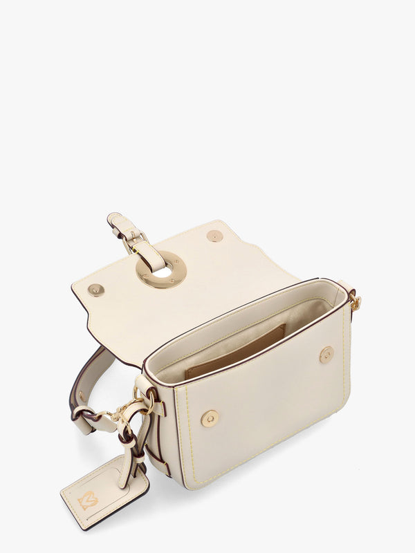 Logo Eyelet Avorio Shoulder Bag