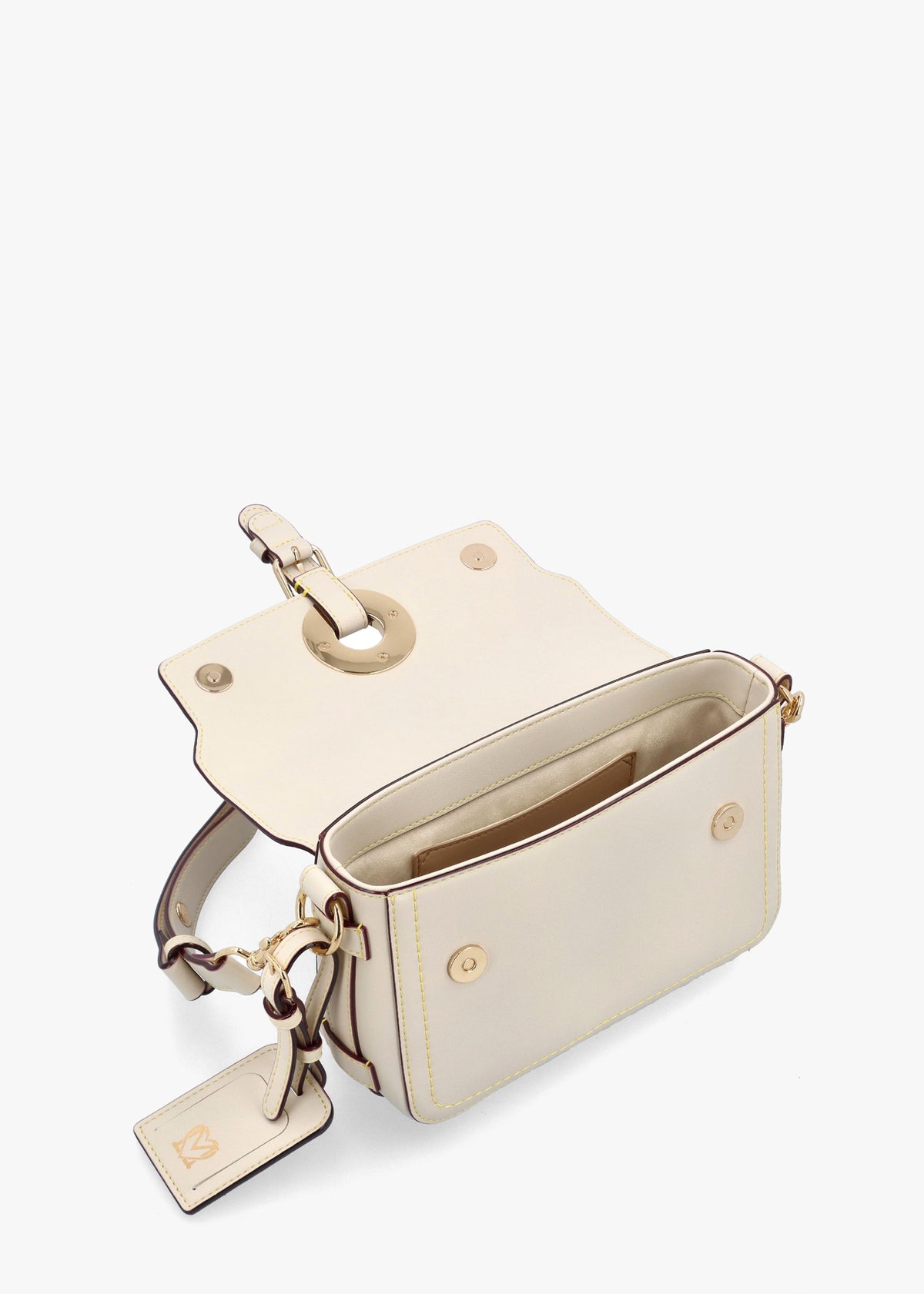 Logo Eyelet Avorio Shoulder Bag