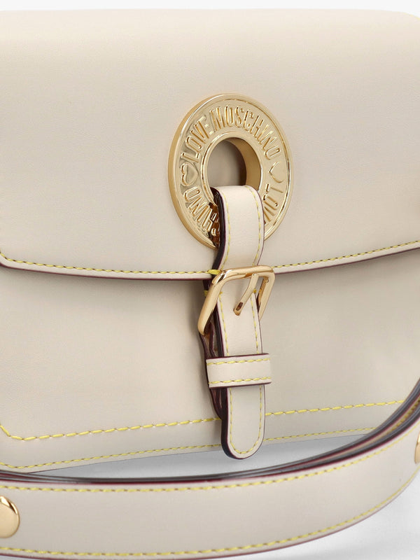 Logo Eyelet Avorio Shoulder Bag