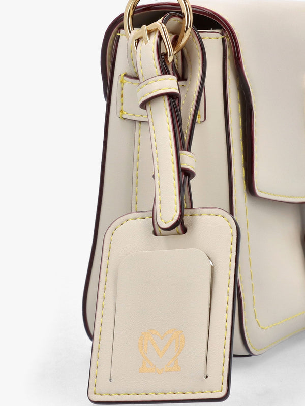 Logo Eyelet Avorio Shoulder Bag